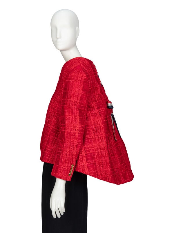 Thom Browne, Sculptural Red Tweed Jacket  - 3