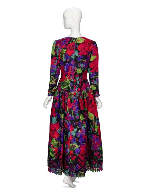 Oscar de la Renta, Floral Print Gown - 3