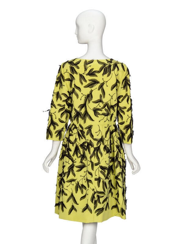 Oscar de la Renta, Embellished Chartreuse Coatdress, 2011 - 3