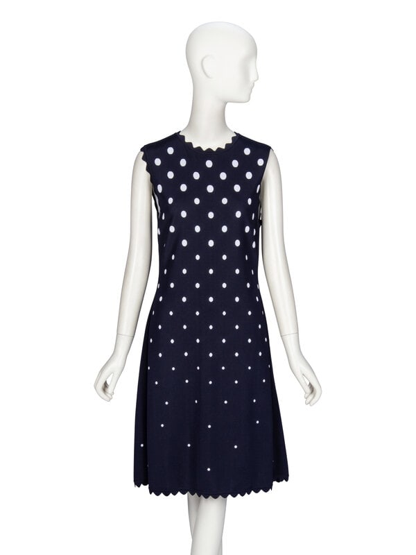 Oscar de la Renta, Polka Dot Dress & Cardigan Ensemble - 4