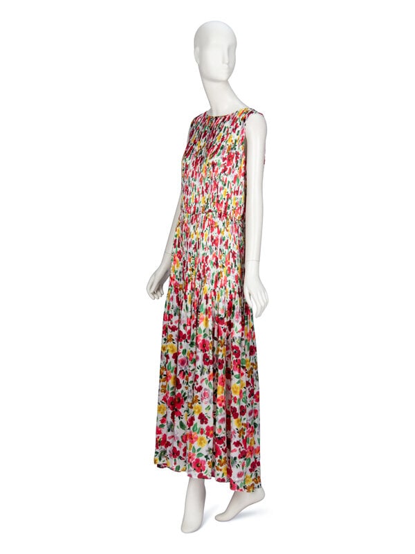 Oscar de la Renta, Floral Pintucked Silk Dress - 2