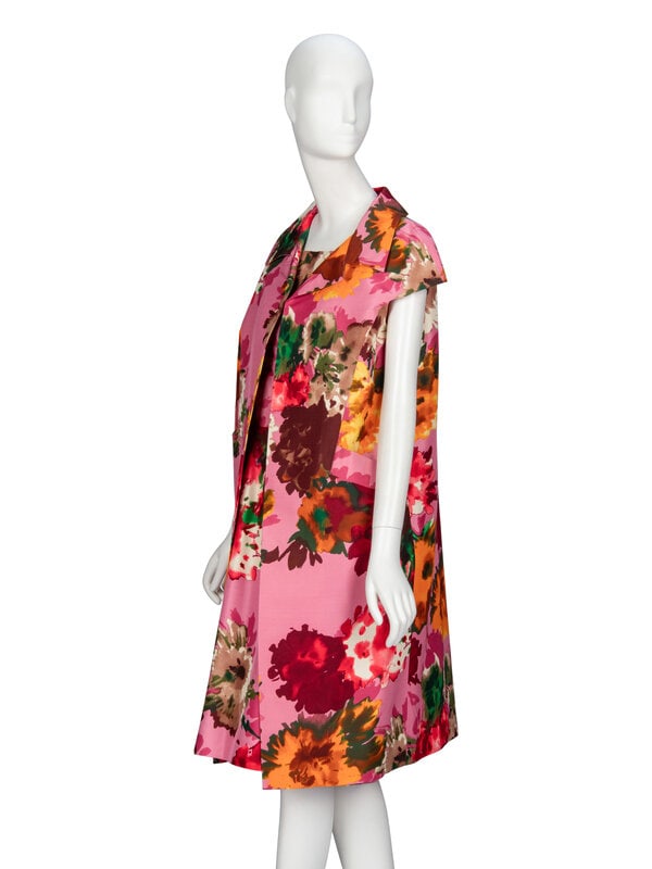 Oscar de la Renta, Floral Silk Faille Dress Enesmble - 2