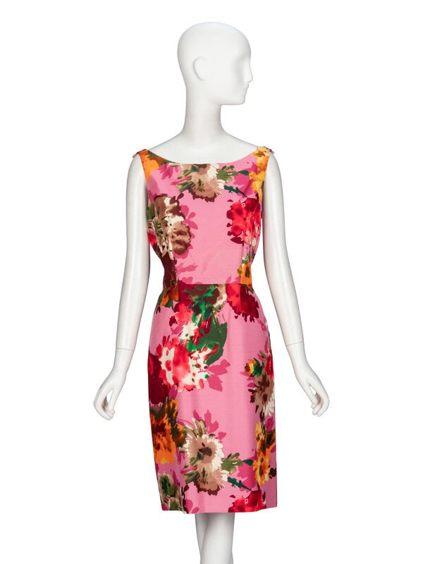 Oscar de la Renta, Floral Silk Faille Dress Enesmble - 4