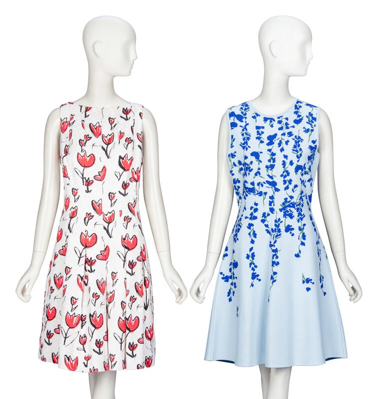 Oscar de la Renta & Carolina Herrera, Two Cardigan & Dress Ensembles - 2