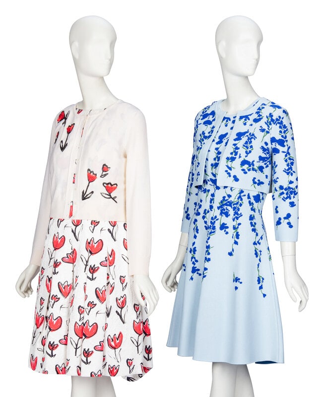 Oscar de la Renta & Carolina Herrera, Two Cardigan & Dress Ensembles - 3