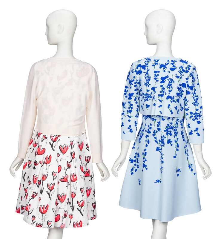 Oscar de la Renta & Carolina Herrera, Two Cardigan & Dress Ensembles - 4