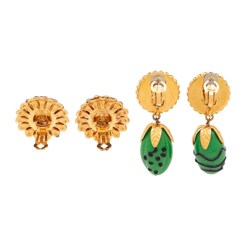 Judith Leiber & Isabel Canovas, Two Pairs of Ear Clips - 2