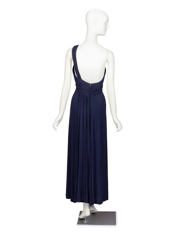 Scaasi, Navy Pleated Dress - 3