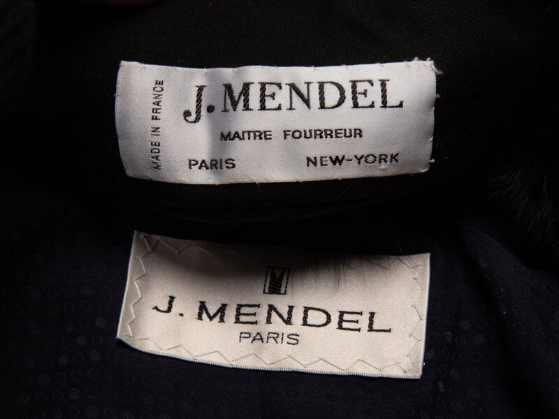 J. Mendel, Navy Ermine Fur Coat & Headband - 5