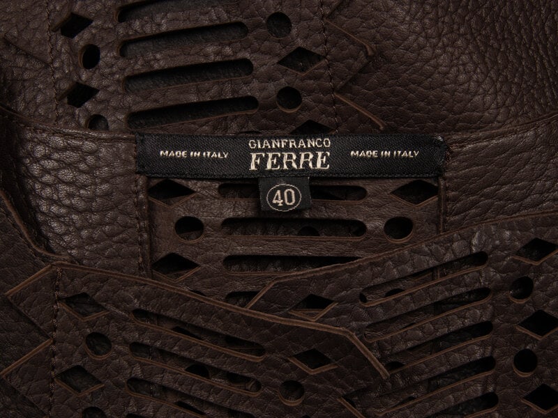 Gianfranco Ferre, Laser-Cut Leather Jacket - 4