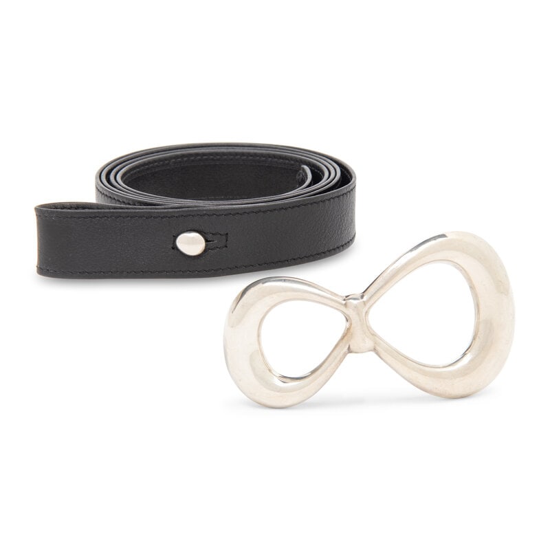 Elsa Peretti, Tiffany & Co,; Infinity Buckle & Black Leather Belt  - 3