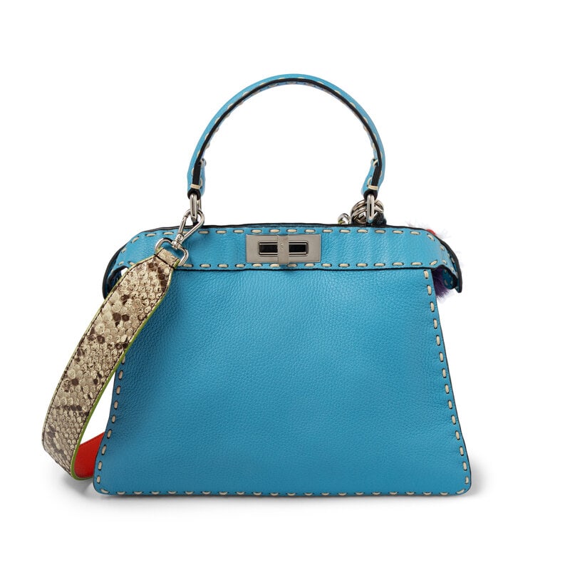 Fendi, Blue Leather Medium Peekaboo Bag  - 3