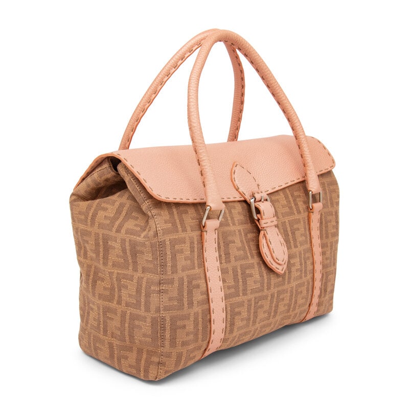 Fendi, Monogram Jacquard & ink Leather Handbag - 2