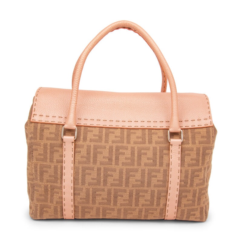 Fendi, Monogram Jacquard & ink Leather Handbag - 3