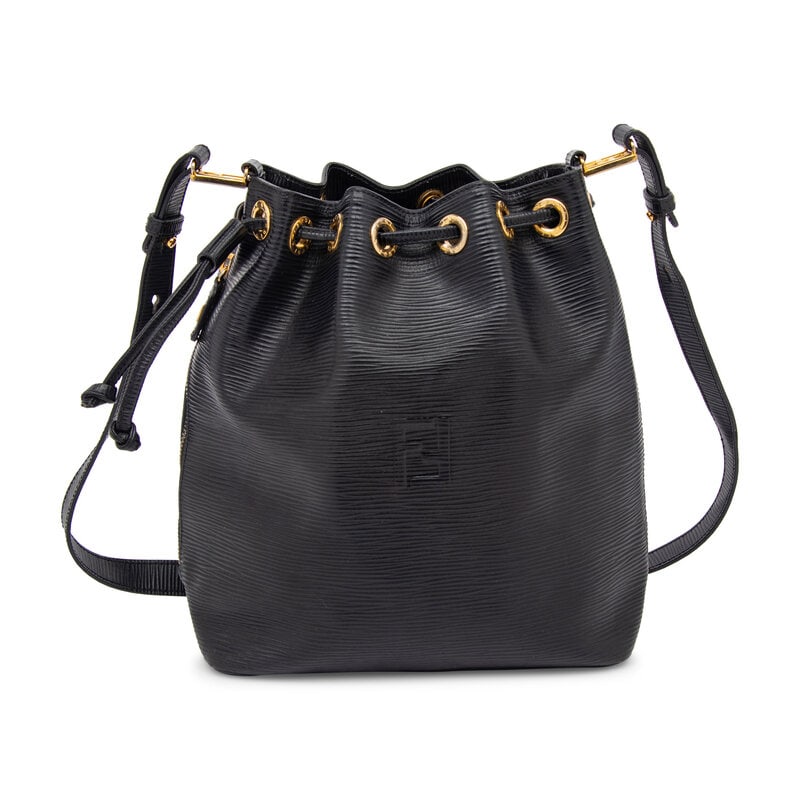 Fendi, Textured Leather Drawstring Bag
