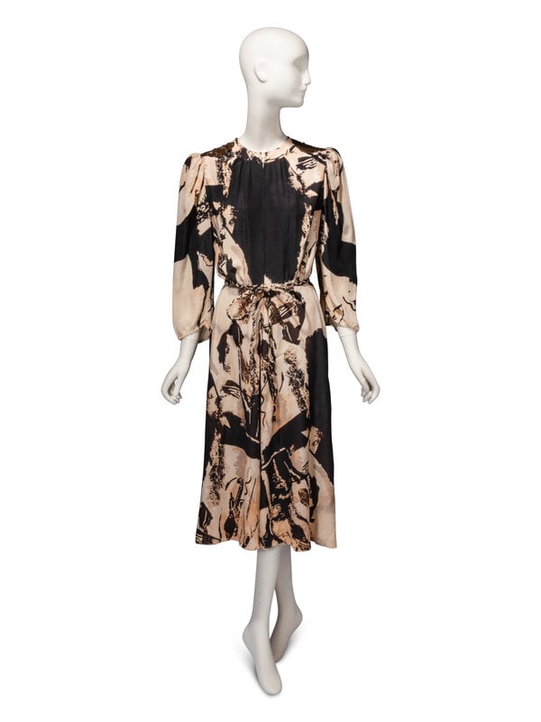 Thea Porter, Abstract Printed Silk Dress - 2
