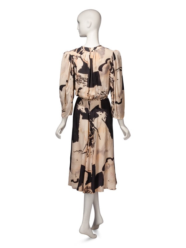 Thea Porter, Abstract Printed Silk Dress - 4