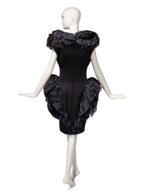 Attributed to Loris Azzaro Haute Couture, Structured Black Dress - 4
