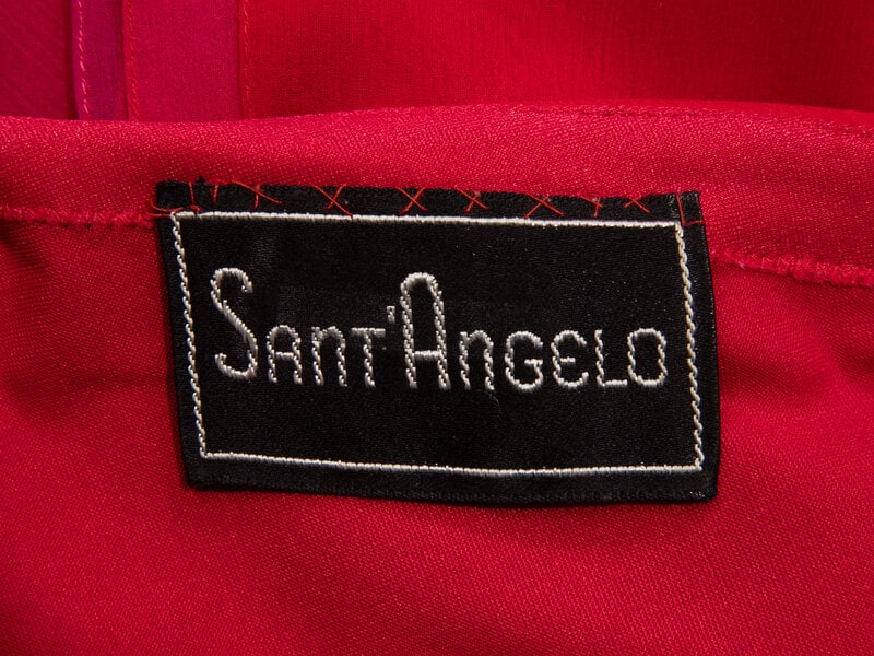 Sant' Angelo, Red Ombre Chiffon Bodysuit & Wrap Skirt, 1970's - 6