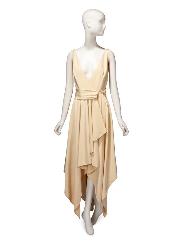 Guy Laroche Haute Couture, Cream Silk Wrap Dress - 2