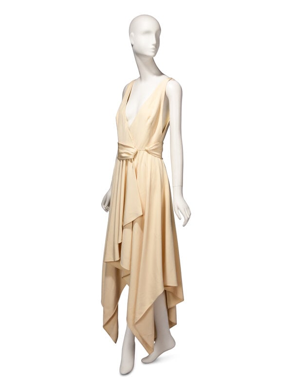 Guy Laroche Haute Couture, Cream Silk Wrap Dress - 4