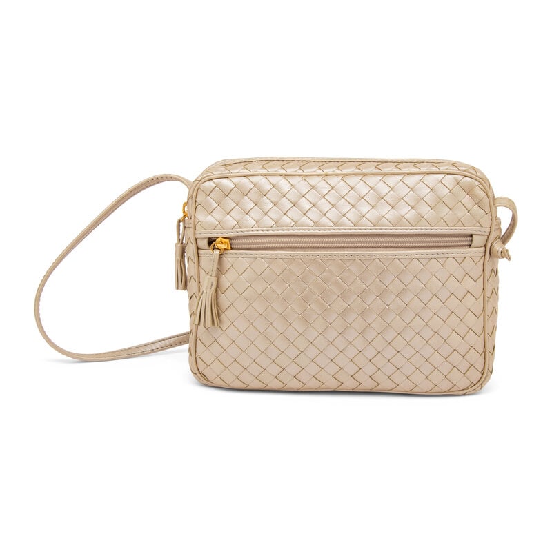 Bottega Veneta, Metallic Intrecciato Shoulder Bag  - 2