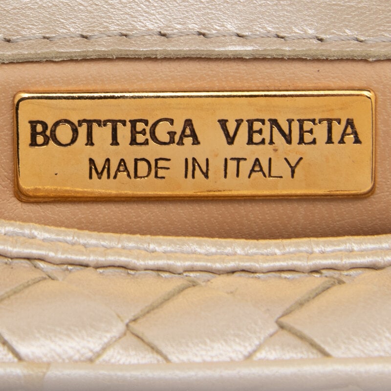 Bottega Veneta, Metallic Intrecciato Shoulder Bag  - 6