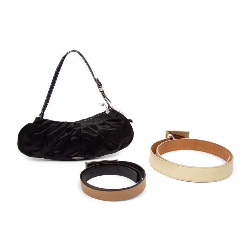 Prada, Satin Handbag & Two Belts - 2