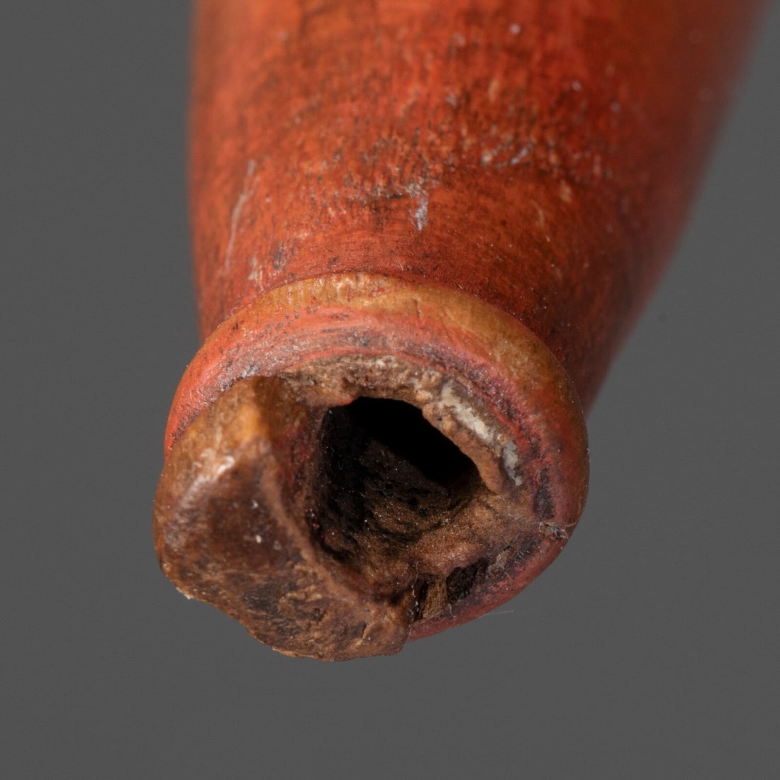 Monumental Ojibwe Calumet Pipe, with Fine Lead Inlay Burl Bowl - 9