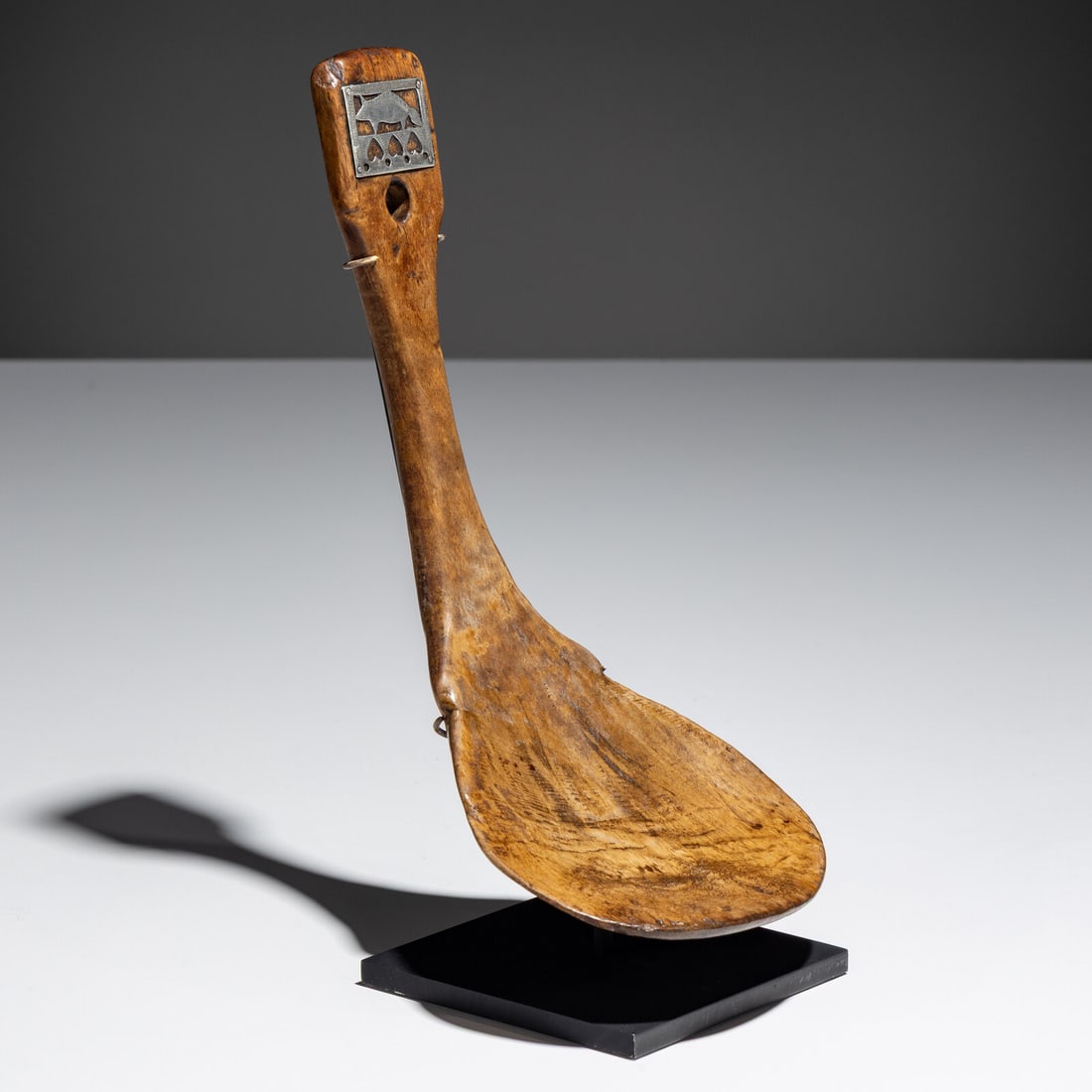 Menominee Feast Ladle, with Trade Silver Medallion, Published - 2