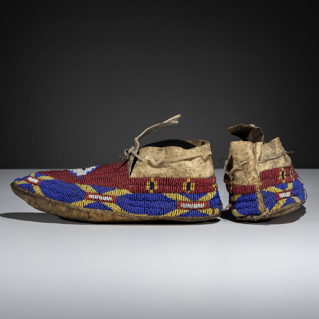 Sioux Beaded Buffalo Hide Moccasins - 2