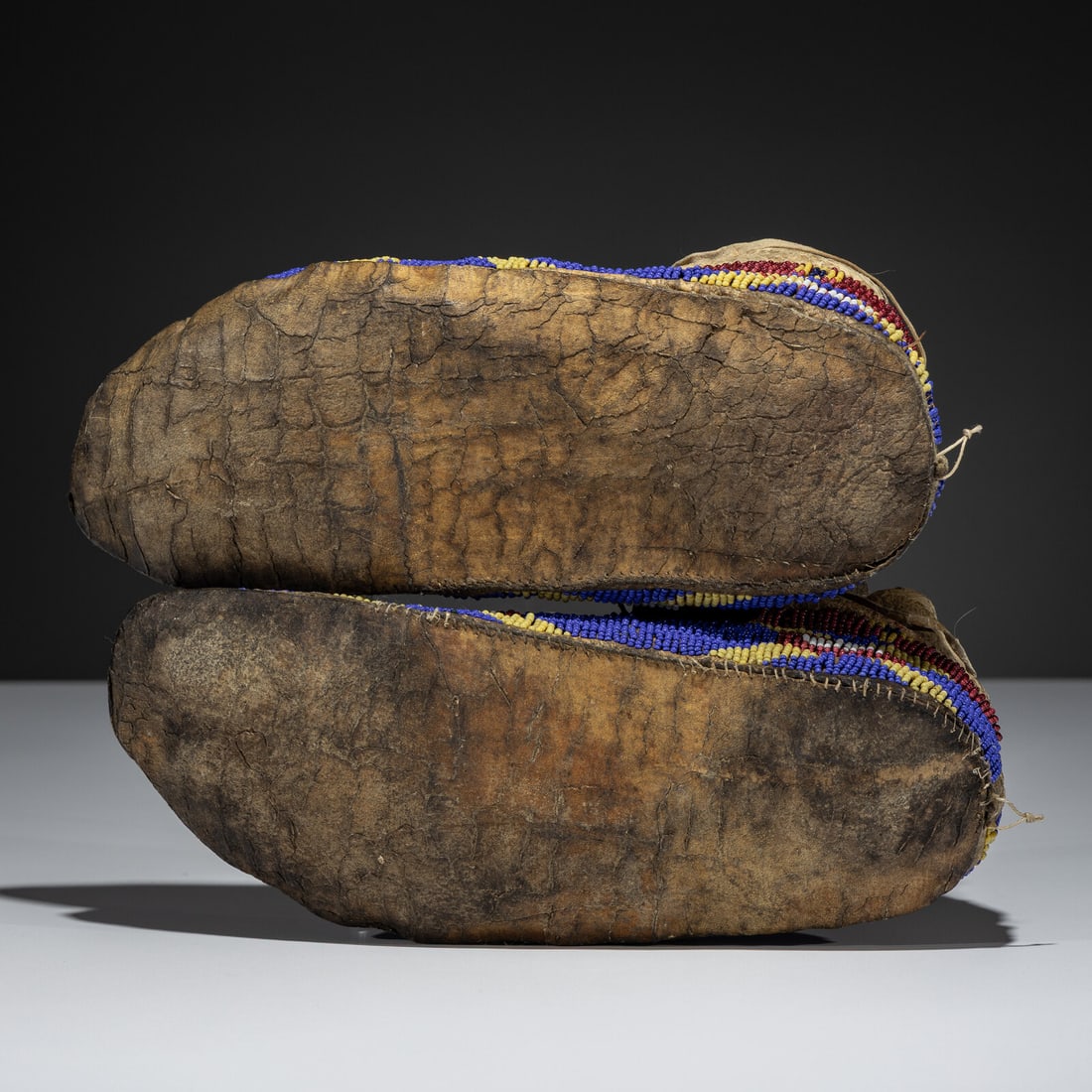 Sioux Beaded Buffalo Hide Moccasins - 3