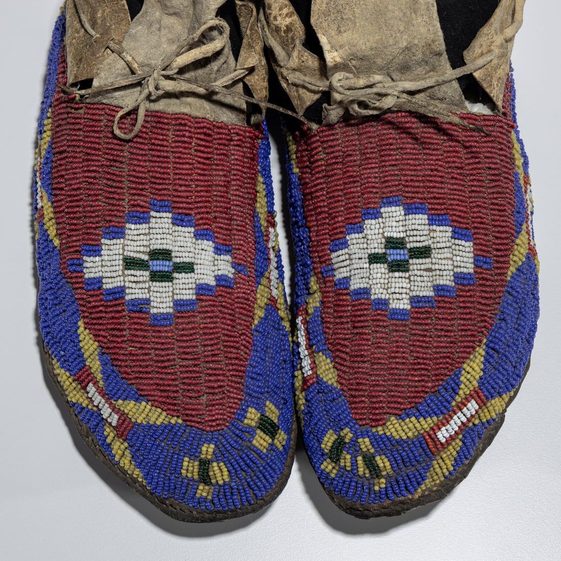 Sioux Beaded Buffalo Hide Moccasins - 4
