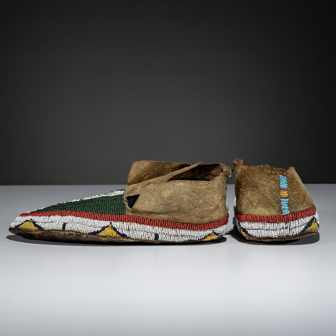 Sioux Beaded Buffalo Hide Moccasins - 2