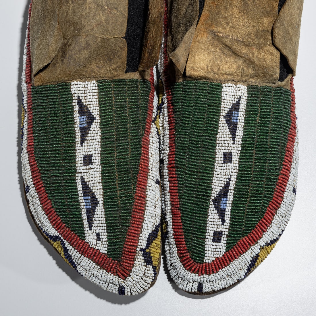 Sioux Beaded Buffalo Hide Moccasins - 4