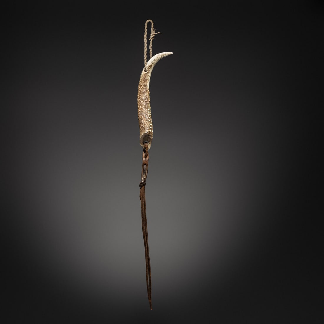 Mescalero Apache Elk Antler Quirt, Published (1 of 5)