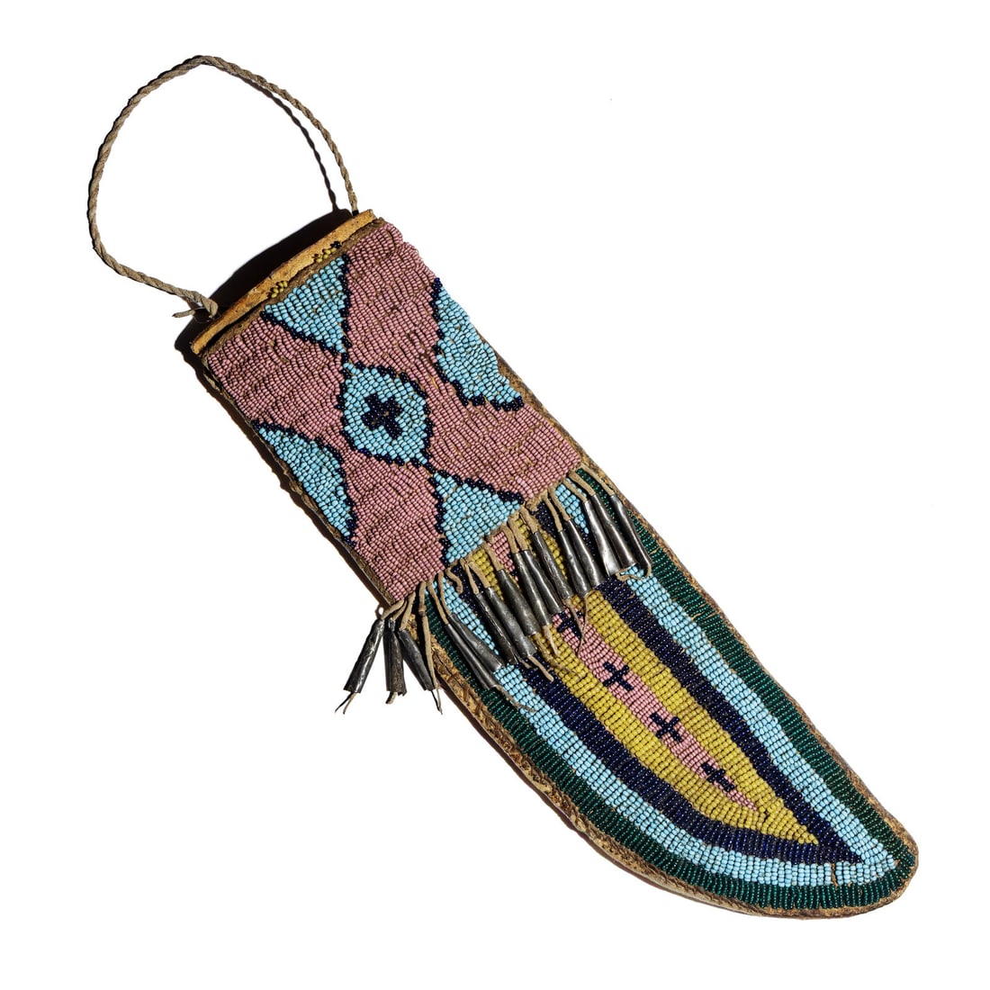 Sioux Beaded Buffalo Hide Knife Case - 5