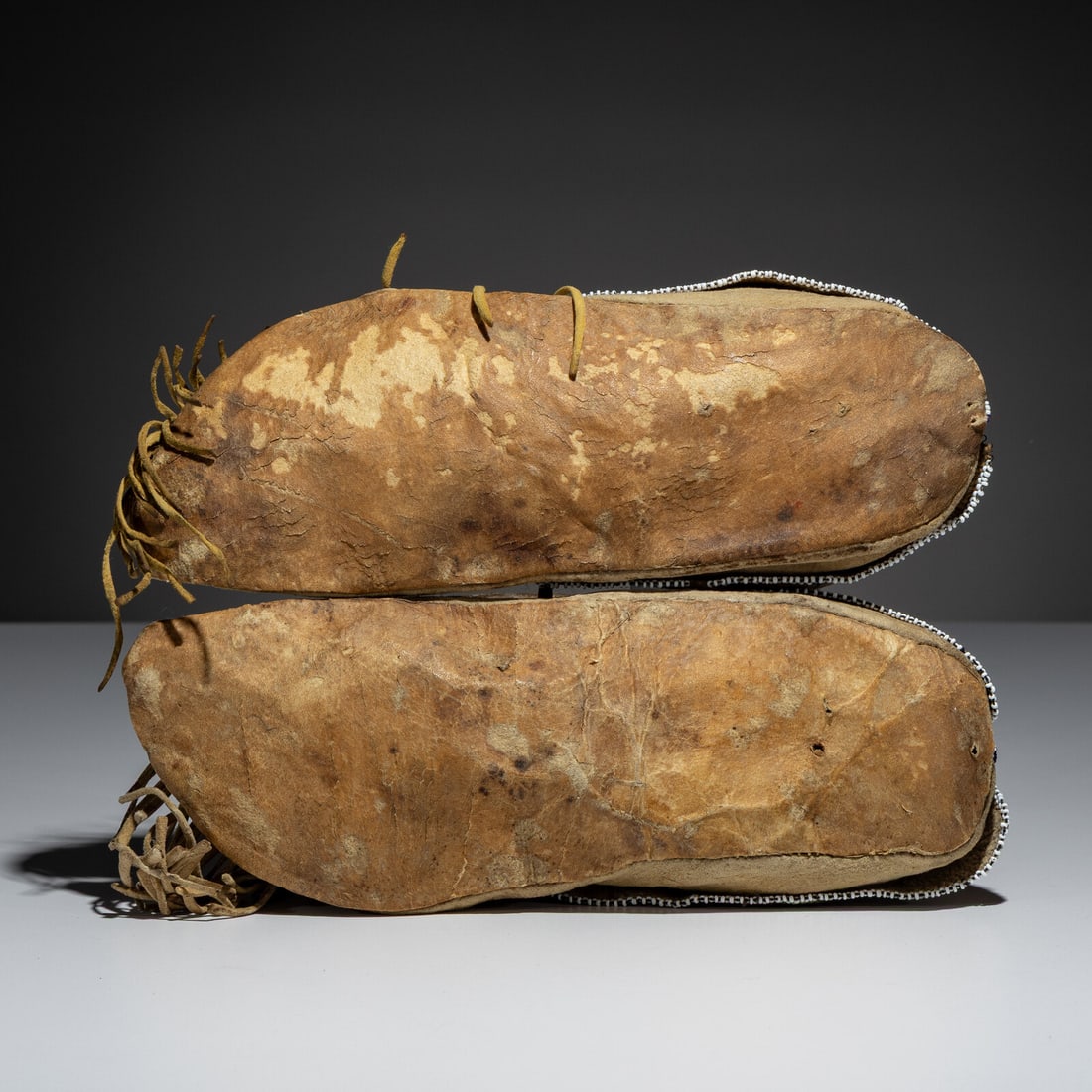 Comanche Beaded Hide Moccasins - 3