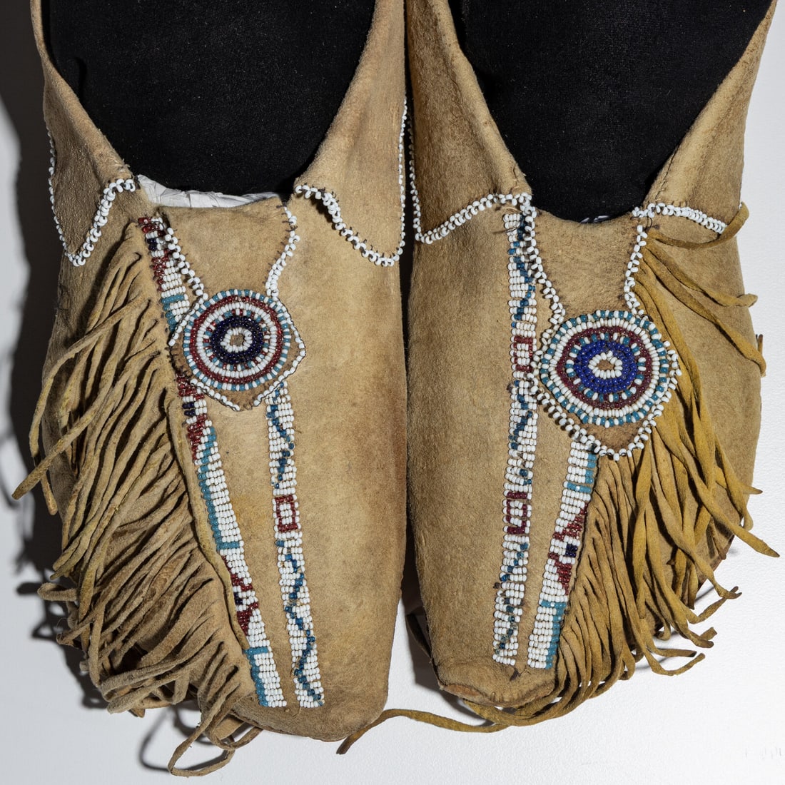 Comanche Beaded Hide Moccasins - 4