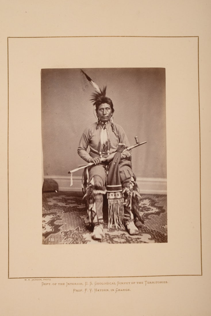 Antonio Zeno Shindler (1823-1899) Black Eagle, Yankton Dakota, 1867: Antonio Zeno Shindler (1823-1899) Black Eagle, Yankton Dakota, 1867 albumen photograph 7 1/4 x 5 1/4 in. albumen photograph on 13 3/4 x 10 3/4 in. Hayden Survey mount with credit at lower left to