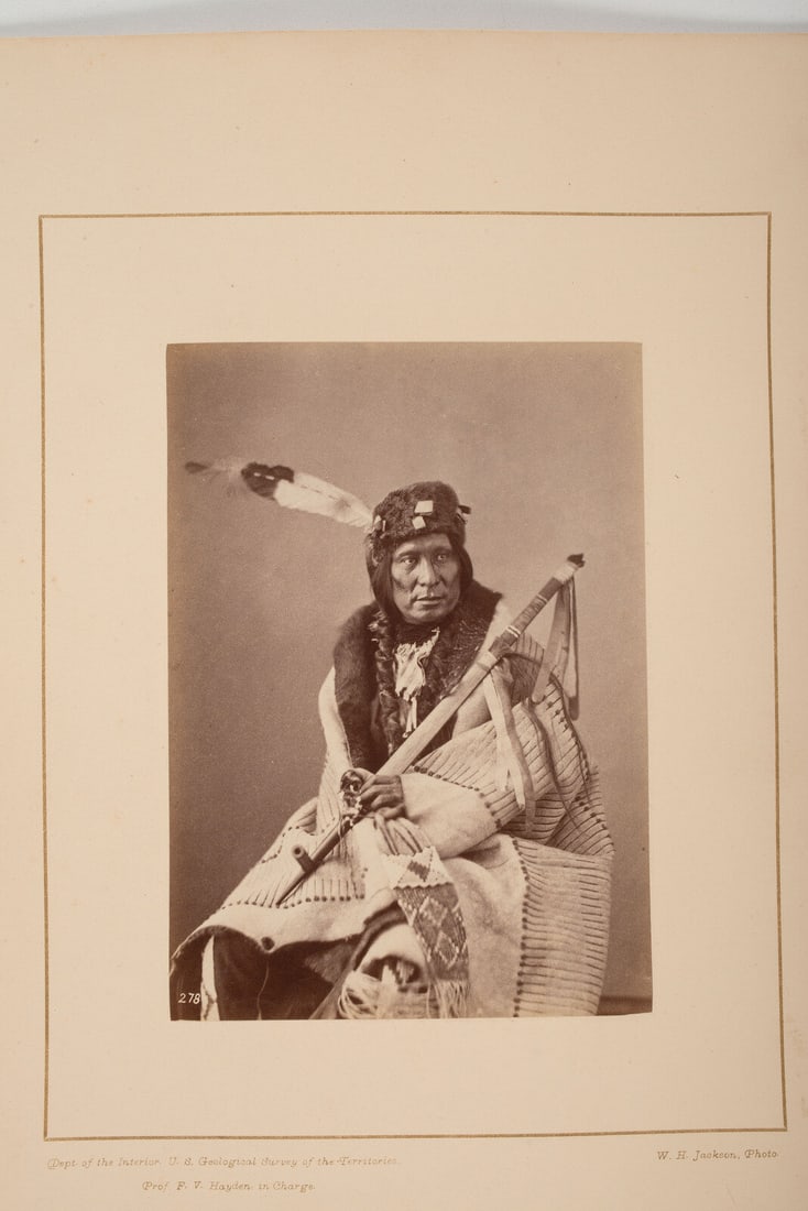 Alexander Gardner (1821-1882) Foolish Bear, Lower Yankton Dakota, ca 1872: Alexander Gardner (1821-1882) Foolish Bear, Lower Yankton Dakota, ca 1872 albumen photograph 7 1/4 x 5 1/4 in. albumen photograph on 14 x 11 in. Hayden Survey mount with credit at lower left to W.H. J