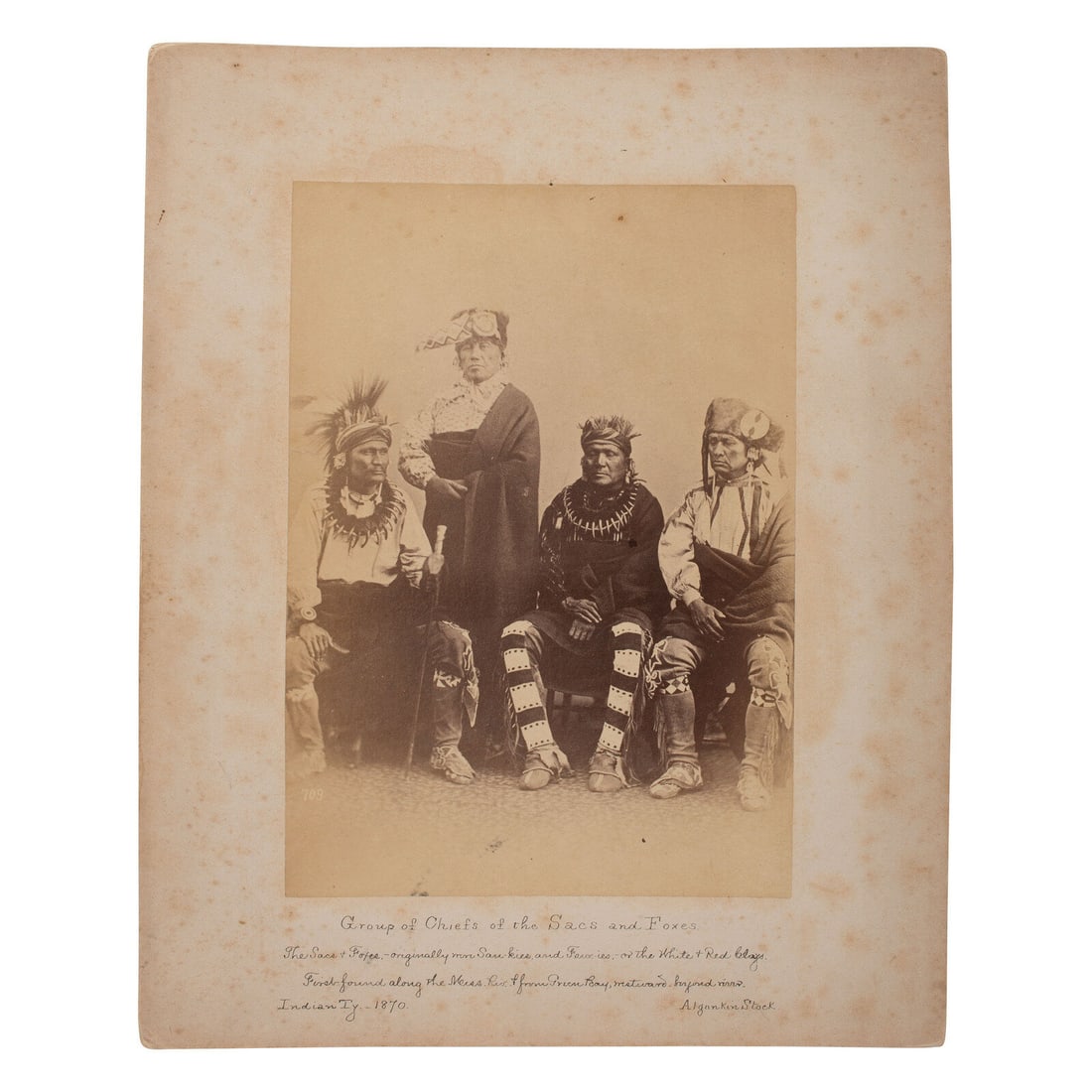Chiefs of the Sac and Fox by C.M. Bell or Alexander Gardner, 1870 albumen photograph (1 of 1)