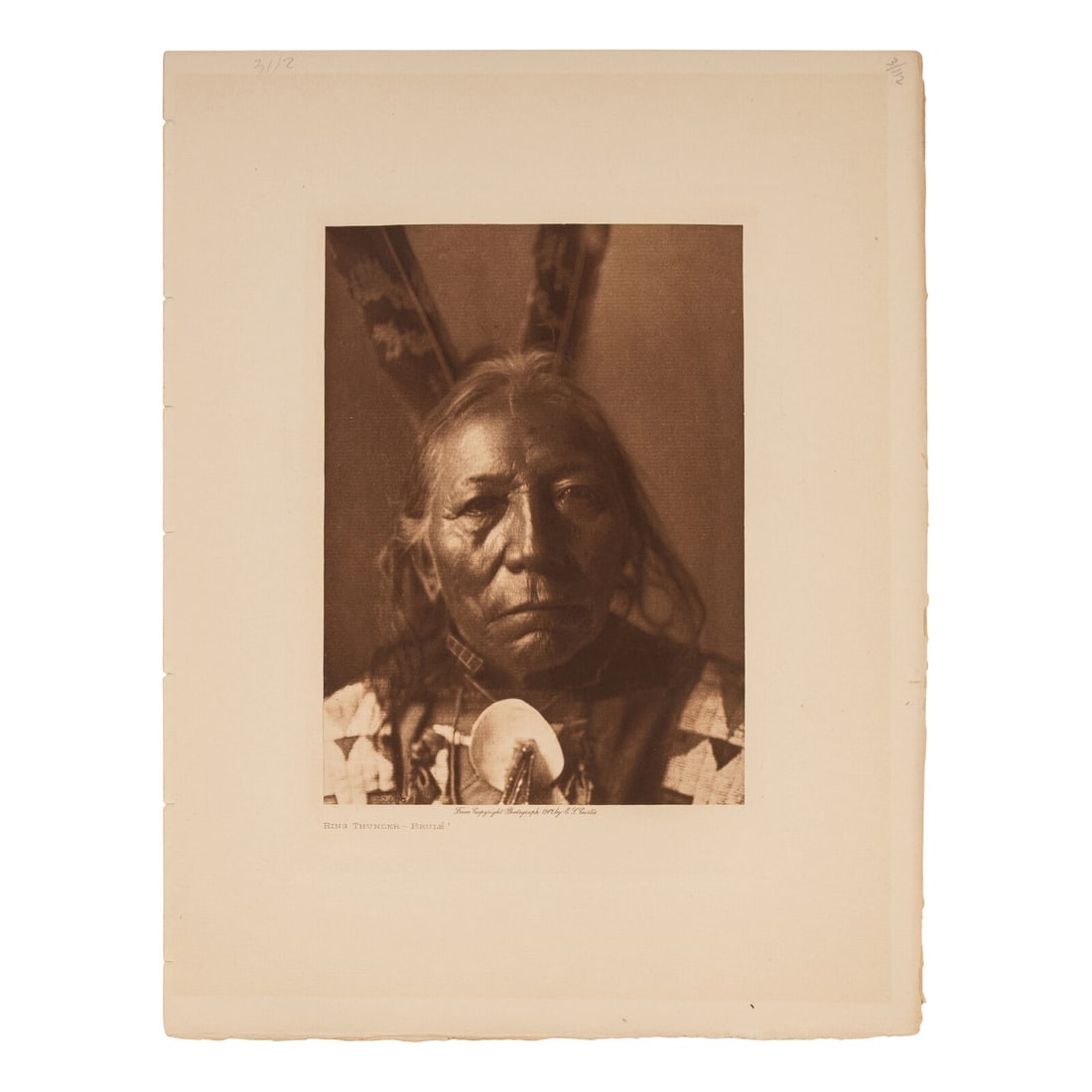 Edward Curtis (1868-1952) Photogravures of Native American Male Subjects, Most Identified (1 of 2)