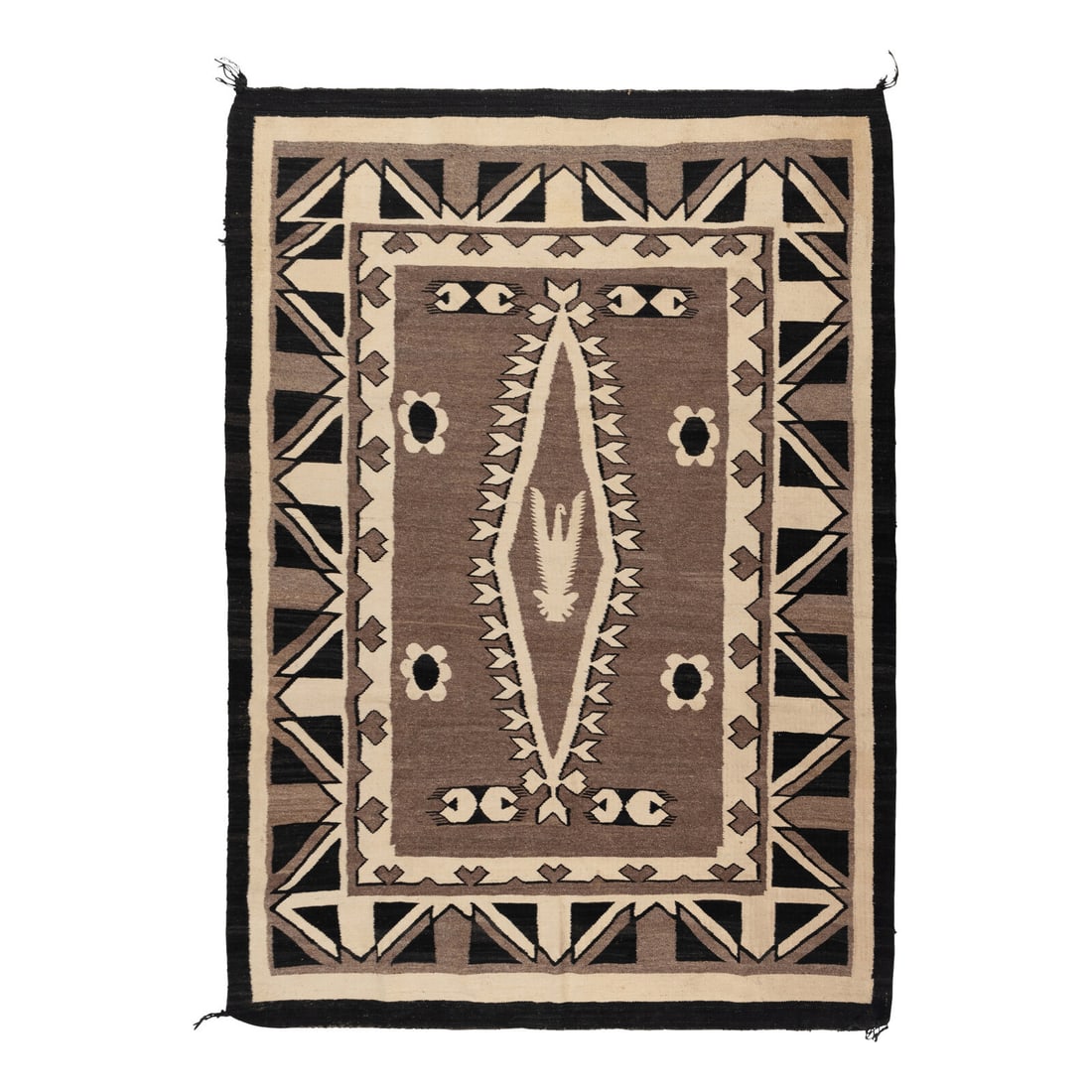 Navajo Eastern Reservation Weaving, with Eagle and Flowers [Rug] (1 of 2)