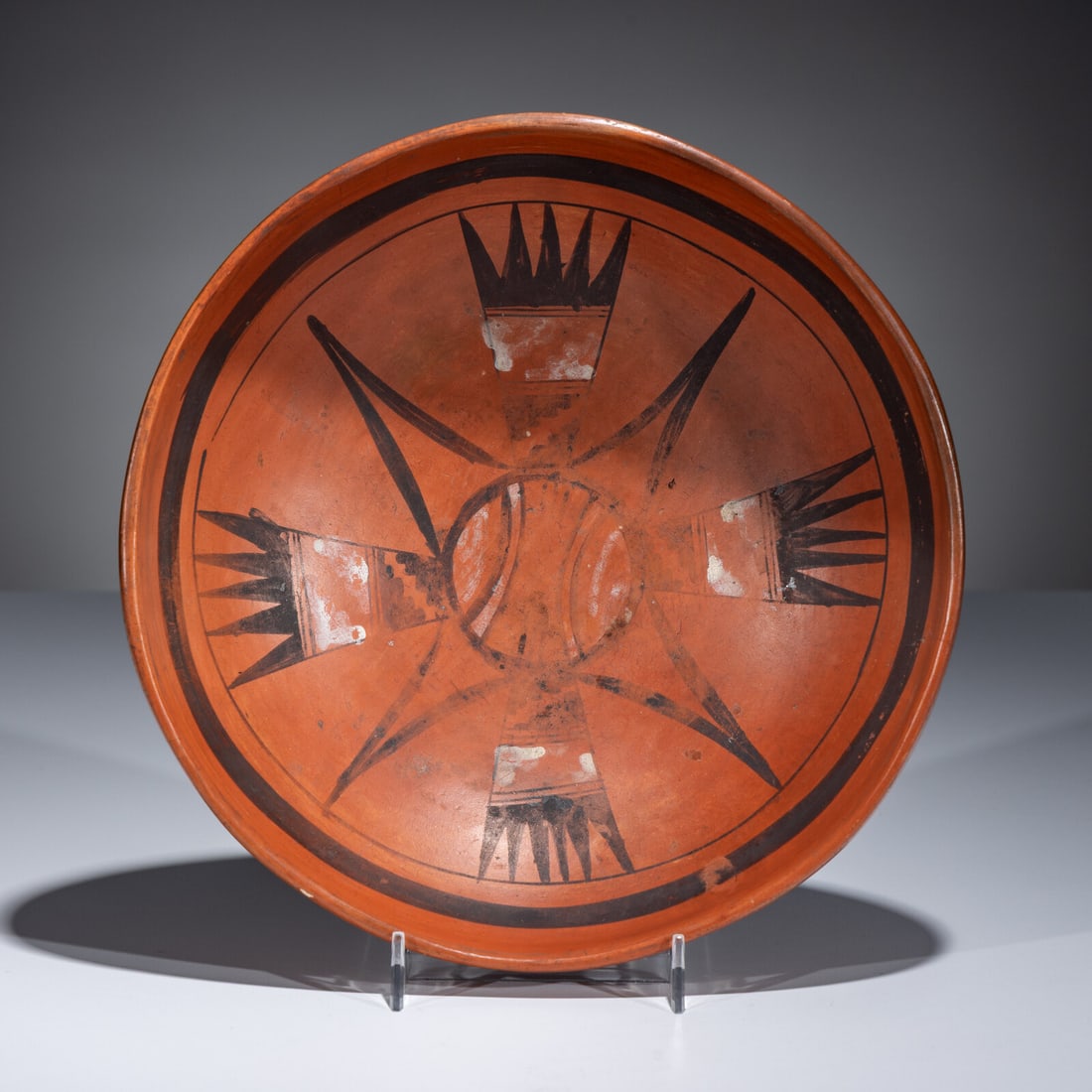 Nampeyo of Hano, Attributed (Hopi-Tewa, 1859-1942) Pottery Bowl, with Tail Feather Design (1 of 2)