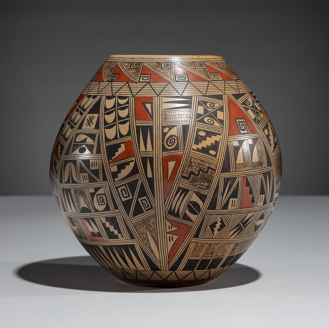 Rondina Huma (Hopi-Tewa, b. 1947) Polychrome Pottery Jar, Shard Design (1 of 5)
