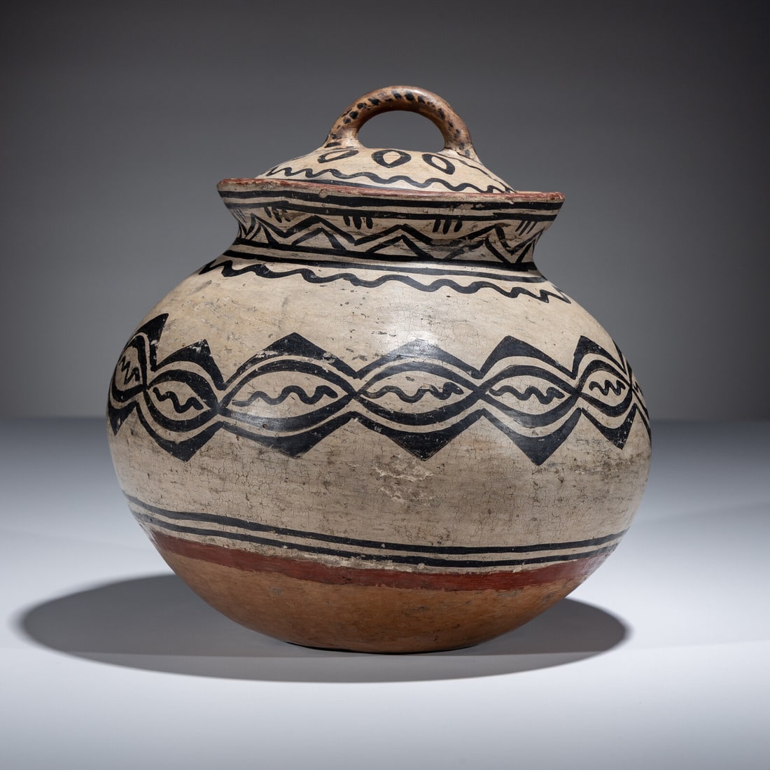 Tesuque Lidded Pottery Jar - 3