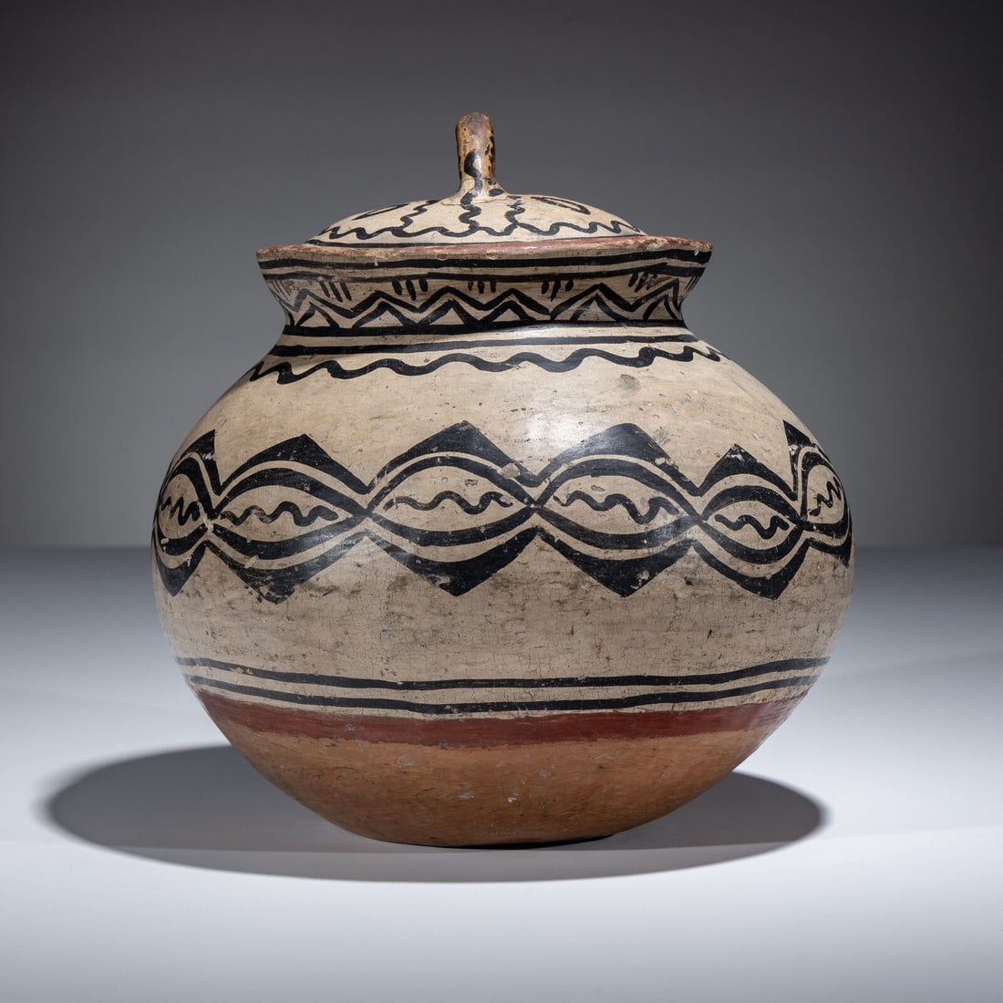 Tesuque Lidded Pottery Jar - 4