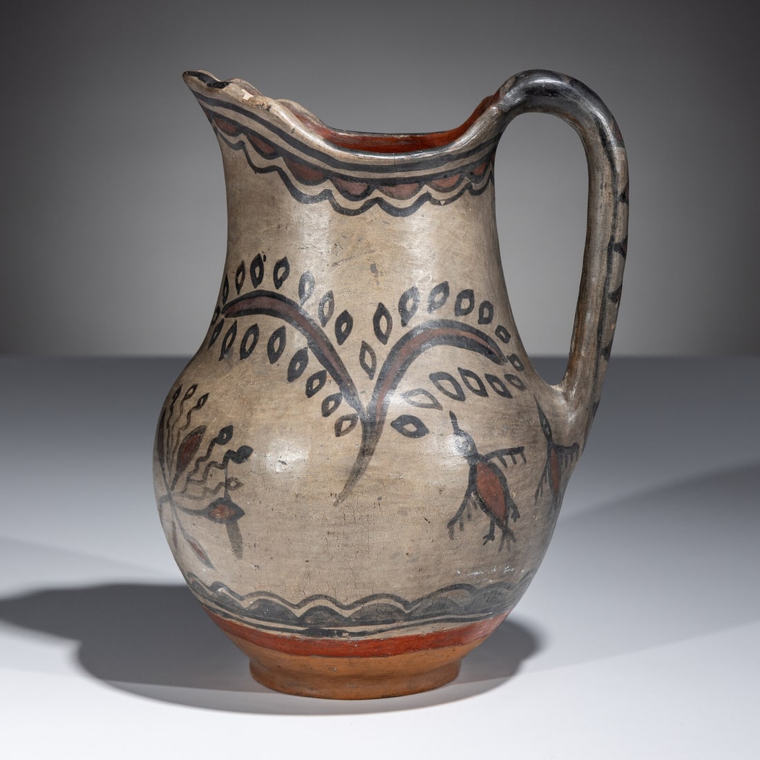 San Ildefonso Figural Polychrome Pottery Pitcher (1 of 5)