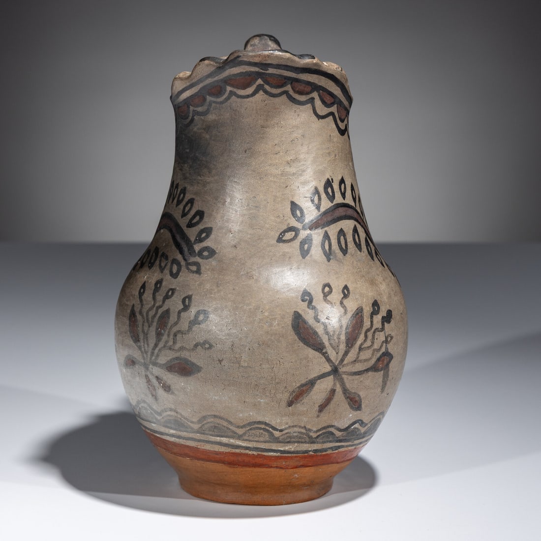 San Ildefonso Figural Polychrome Pottery Pitcher - 2